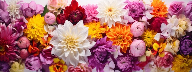 Colorful Flower Bouquet with Different Types of Flowers Generative AI