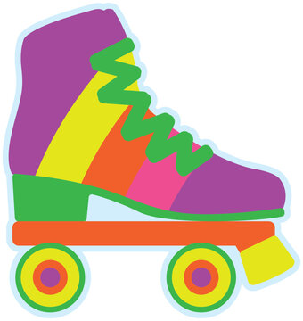 Groovy Retro Roller Disco Party Pink Roller Skate