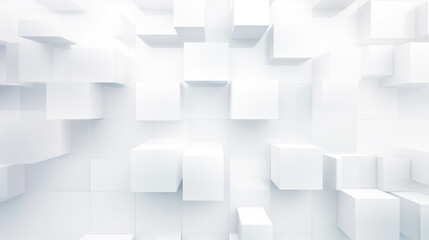 Modern Clean White Block Square Background, Geometric Shape, Generative AI