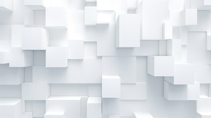 Modern Clean White Block Square Background, Geometric Shape, Generative AI - obrazy, fototapety, plakaty