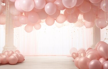 Pink Balloons in a Pink Room Generative AI