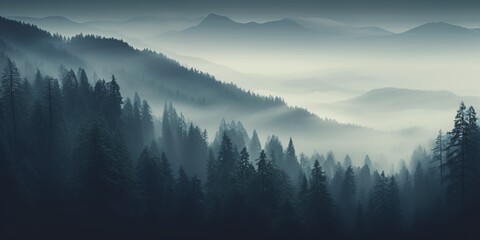 Fototapeta premium Misty Mountains Generative AI