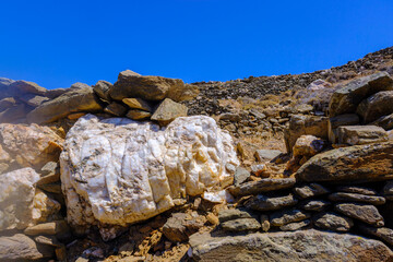 Block of natural marble on Tinos Island