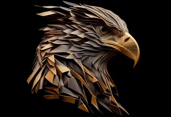 Eagle's head on a black background, a hawk with a big beak. Eagle skull with beautiful eyes. Beautiful photos of an eagle for an avatar