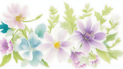 Abstract background with beautiful pastel colored flower and leaf patterns Ai Generated