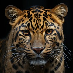 Intense Gaze of the Wild: A close-up of a tiger's face with piercing eyes conveying the majestic and fierce essence of wildlife.