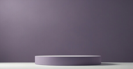 An abstract of a podium with a pastel purple background.