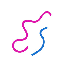 Blue pink scribble doodle vector 