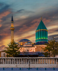 Fototapeta na wymiar Mevlana Mosque view in Konya City of Turkey