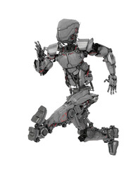 robot soldier is running fast