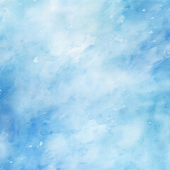 Fototapeta premium Abstract blue watercolor background with soft cloud-like patterns and paint splatters