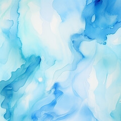 Fototapeta na wymiar Abstract blue watercolor background with flowing, ethereal light and dark shades.