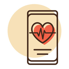 Heartbeat rate in smart phone vector icon