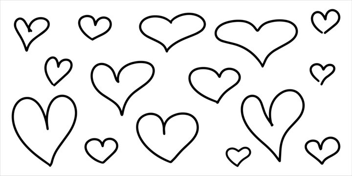 Hand drawn heart vector illustration. Love doodle for Valentine's Day and love decorations