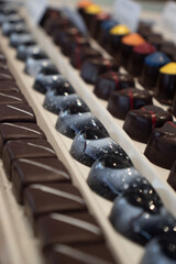 assortment of diferent chocolates with diferent shapes