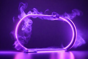 Empty purple neon light with smoke ,abstract background,ultraviolet concept,3d render
