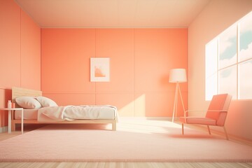 A  Room with a minimalist furniture in the new trend color Created With Generative AI Technology - 695614857