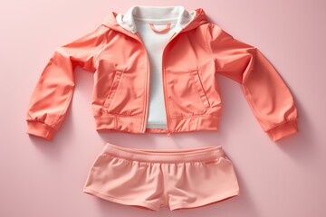An Outfit in the new peach fuzz color trend With a Hoodie  Created With Generative AI Technology - 695614877