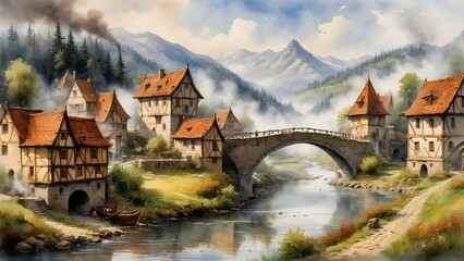 Fototapeta premium Digital Artwork, Wallpaper, Fantasy, AI Art, Background