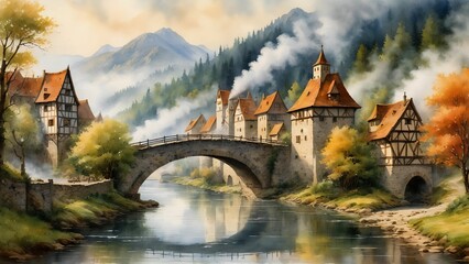 Obraz premium Digital Artwork, Wallpaper, Fantasy, AI Art, Background