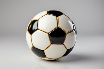Soccer ball on a radiant light background evoking energy and excitement - obrazy, fototapety, plakaty