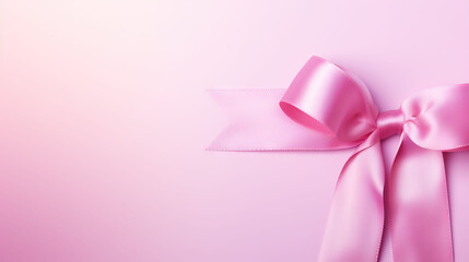 Pink ribbon in the pink background breast cancer illustration