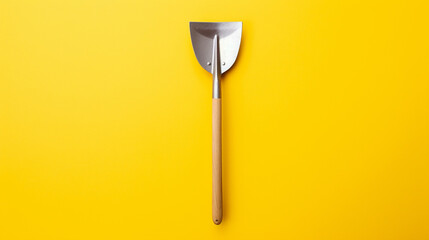 The hoe against the yellow background was a symbol of hard work and perseverance, a reminder that...