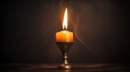 Candle Flame Illuminating Darkness, Symbolizing Hope