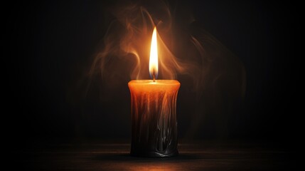 Candle Flame Illuminating Darkness, Symbolizing Hope