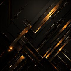 Obraz premium Golden Graphic Grid highlights the golden straight lines forming a grid on a black background, representing computer graphics and a color field in a structured manner.