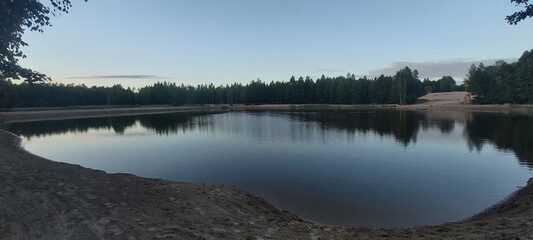 Small pond evening view
