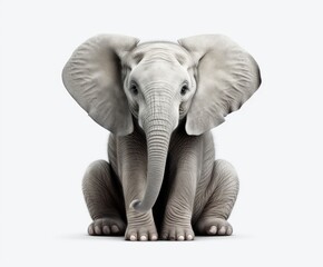 grey elephant sitting on a transparent