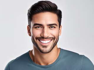 Fototapeta premium European man smiling isolated on white background.