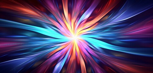 A vibrant digital abstract background with kaleidoscopic patterns and vibrant colors reminiscent of a pulsating energy field.