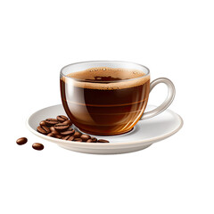 cup of coffee on transparent background