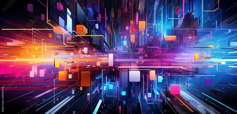 Canvas Prints abstract representation of innovation and creativity illustrated in a fusion of technological elemen