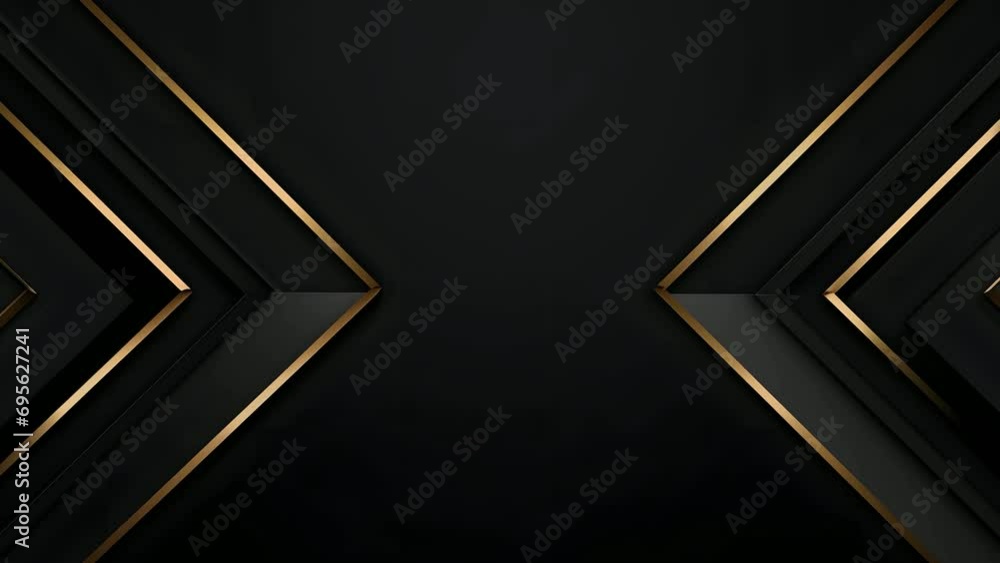 Aufkleber abstract golden lines on black bg. luxury universal frame. premium 3d design. geometric triangle bor