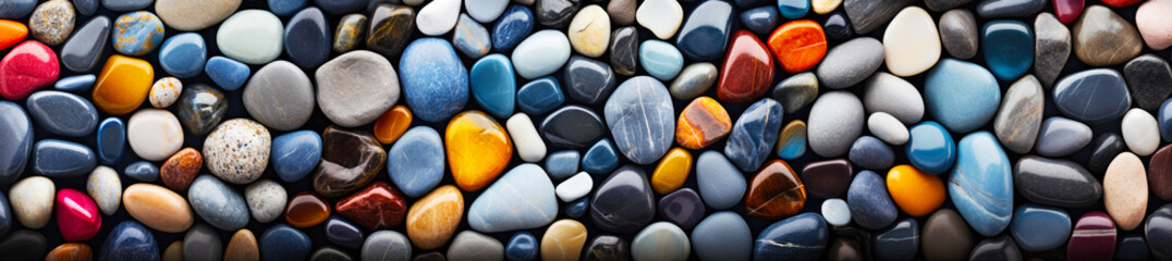 Colorful Small Stones Background Top View