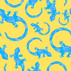 Summer cartoon animals seamless lizard pattern for wrapping paper and fabrics and linens and kids clothes print