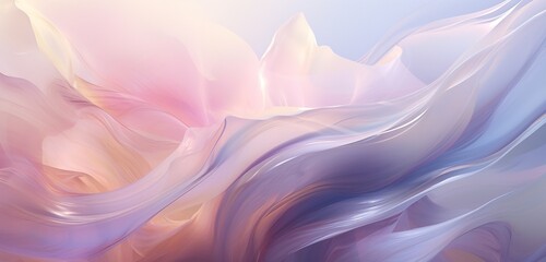 An ethereal digital abstract artwork featuring delicate shades of pearlescent white