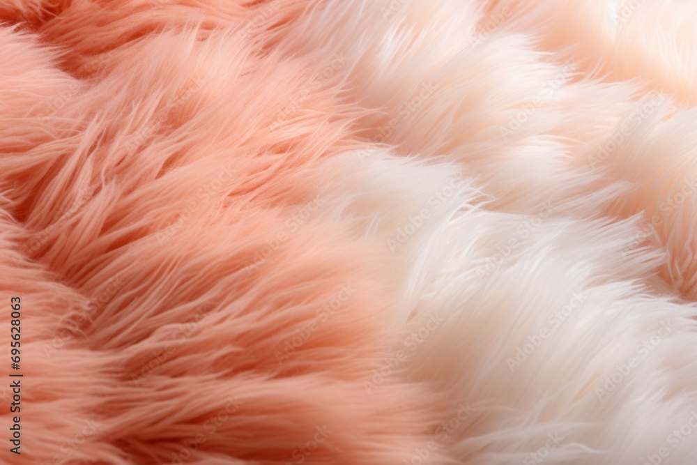 Poster wool closeup, peach fuzz trendy color concept. background with selective focus and copy space