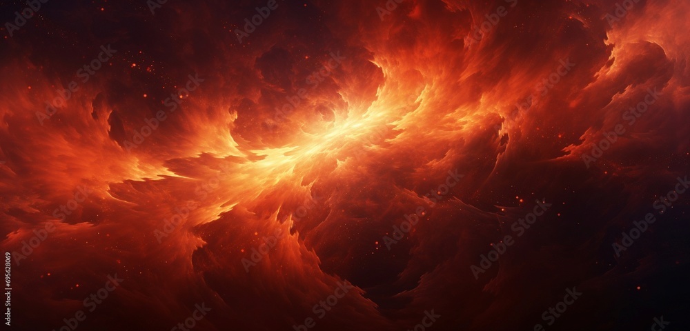 Wall mural an immersive digital abstract background featuring a fusion of fiery reds