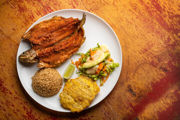 Fried trout, typical dish of the Andes - Traditional Colombian food