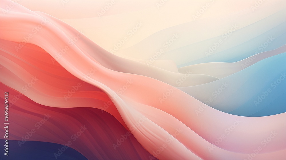 Wall mural conceptual abstraction of introspection and contemplation depicted through a serene blend of etherea