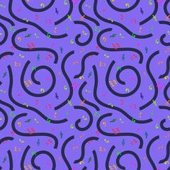 Music seamless notes pattern for wrapping paper and fabrics and linens and kids clothes print