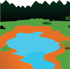 nature pond, icon