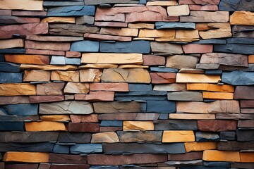 Textured elegance Colorful patterns on stone walls enhance architectural charm