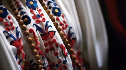 Details of a traditional Romanian folk costume. generative ai - obrazy, fototapety, plakaty