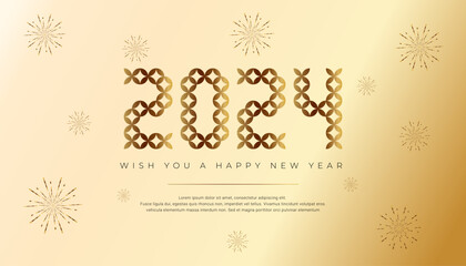 Happy new year 2024 celebration design. Elegant, colorful vector design for happy new year greetings poster, banner & social media post.