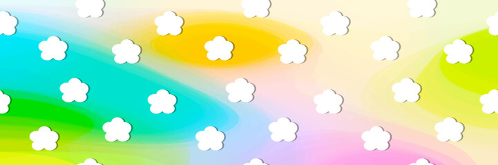 White clouds web header, web banner, template background